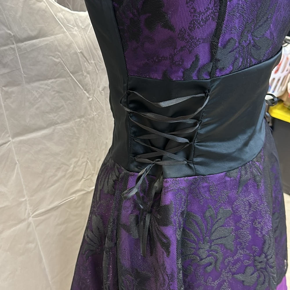 NWOT Steampunk Corseted Hi-Lo Lace Cocktail Dress - Picture 8 of 14